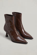Women’s Ankle Boots Patent Pointed Toe Heel