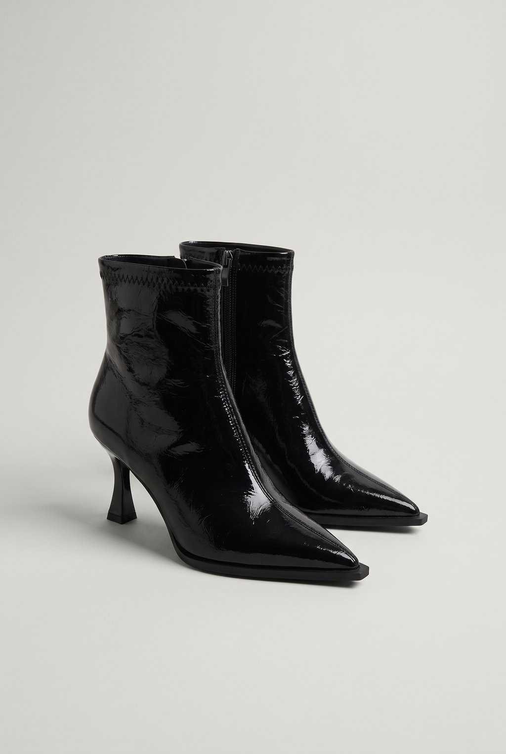 Women’s Ankle Boots Patent Pointed Toe Heel