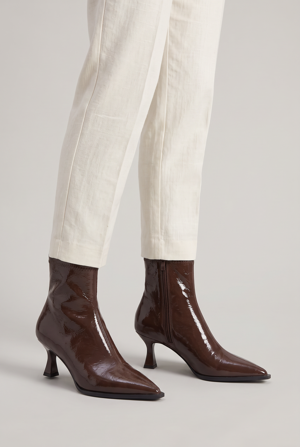 Women’s Ankle Boots Patent Pointed Toe Heel