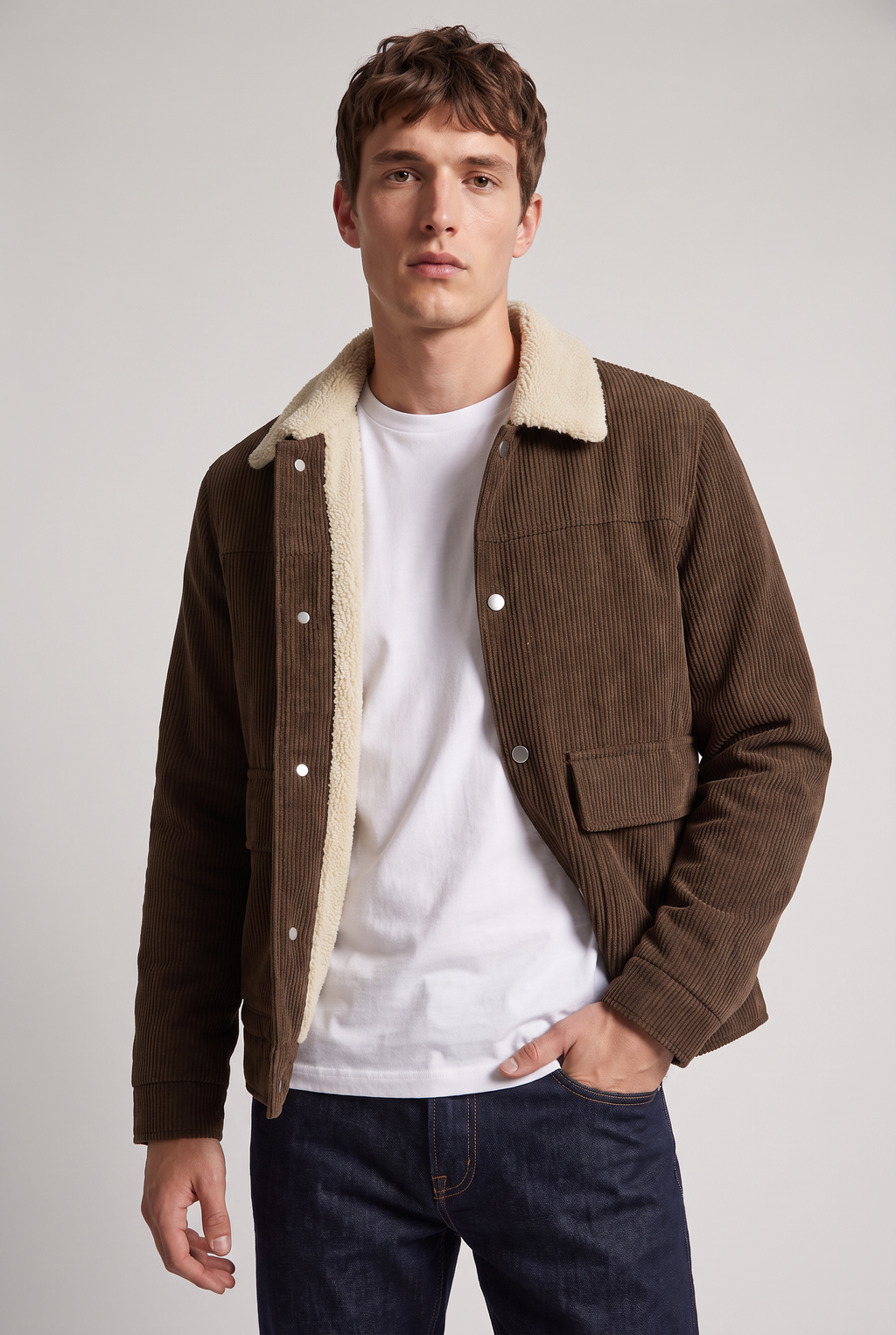 Men’s Corduroy Fleece-Lined Workwear Jacket