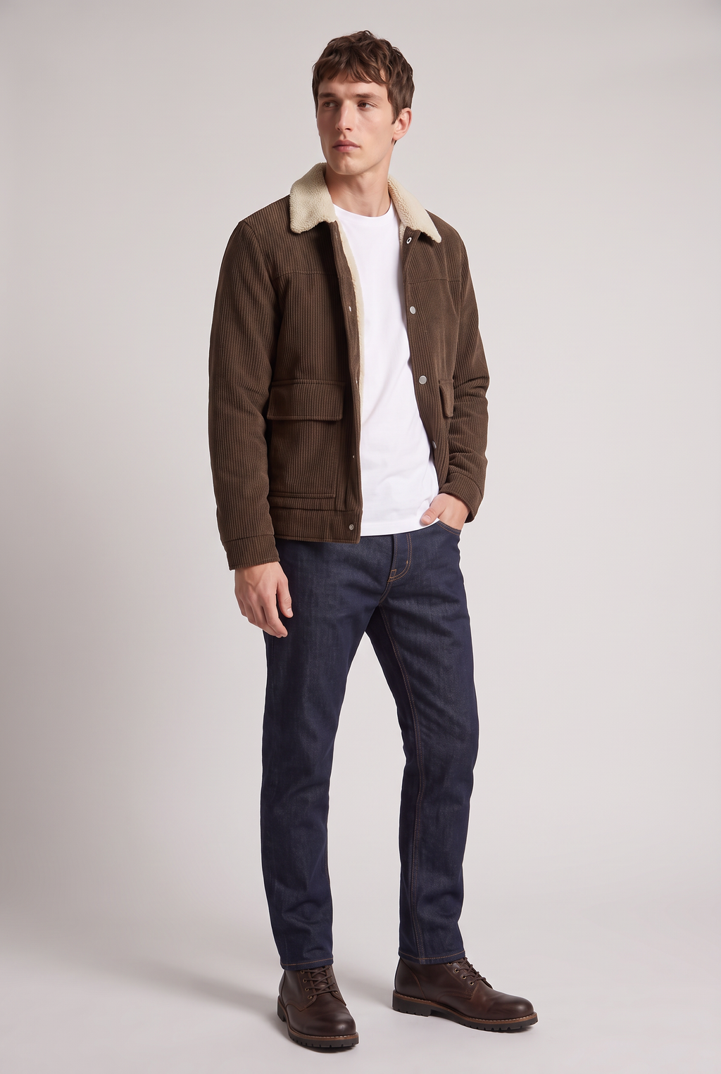 Men’s Corduroy Fleece-Lined Workwear Jacket