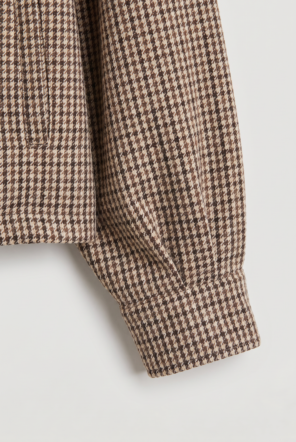 Women’s Checked Jacket Funnel Neck Cropped Fit