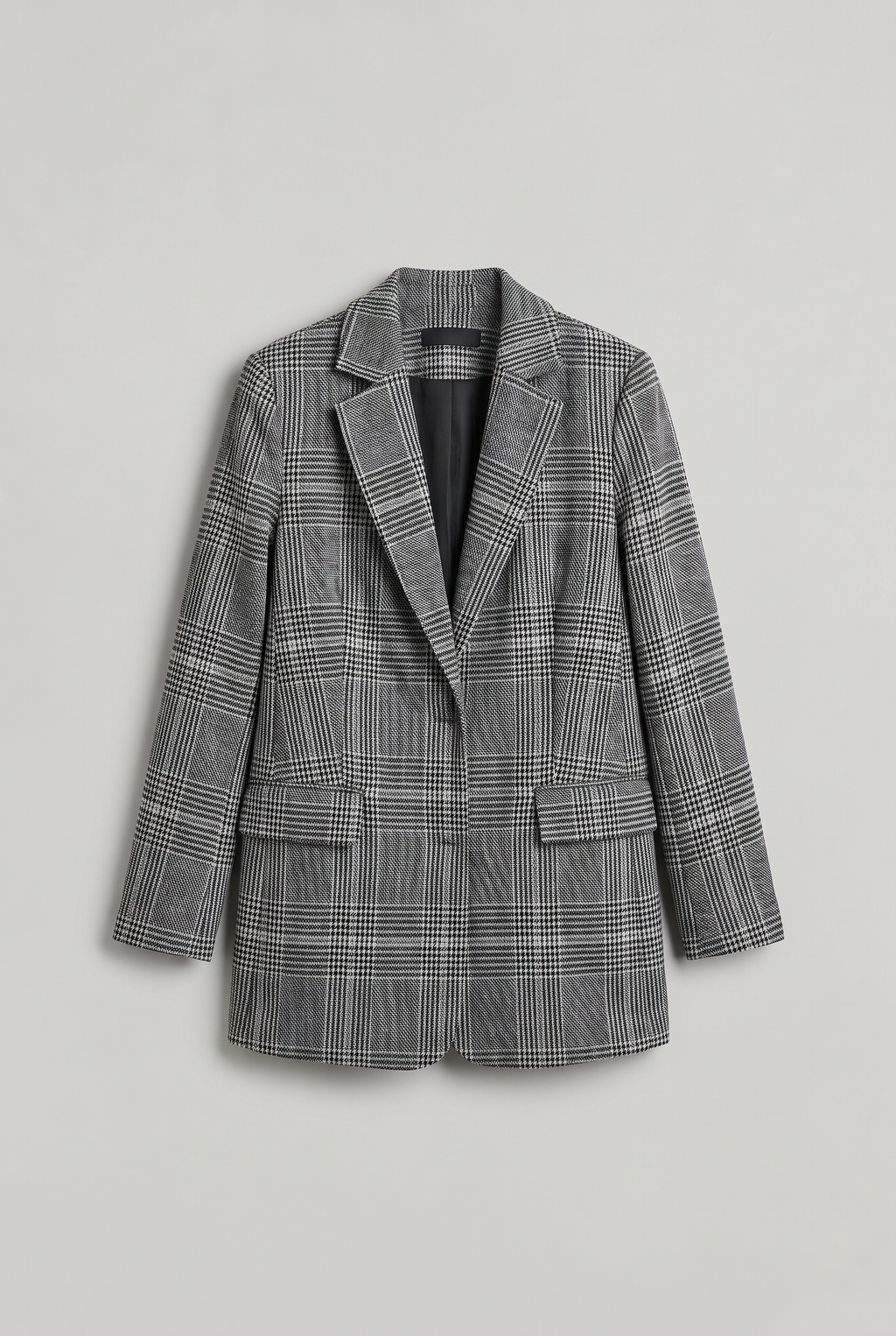 Women’s Checked Blazer Longline Tailored Fit