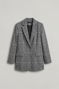 Women’s Checked Blazer Longline Tailored Fit