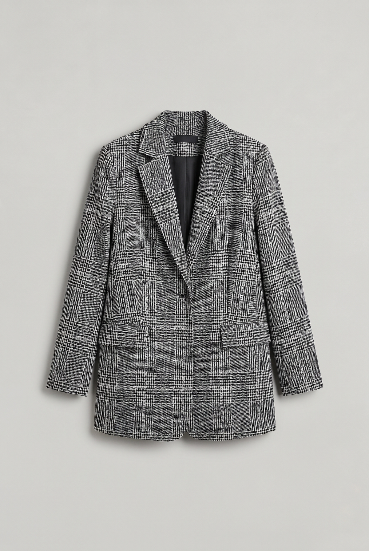 Women’s Checked Blazer Longline Tailored Fit