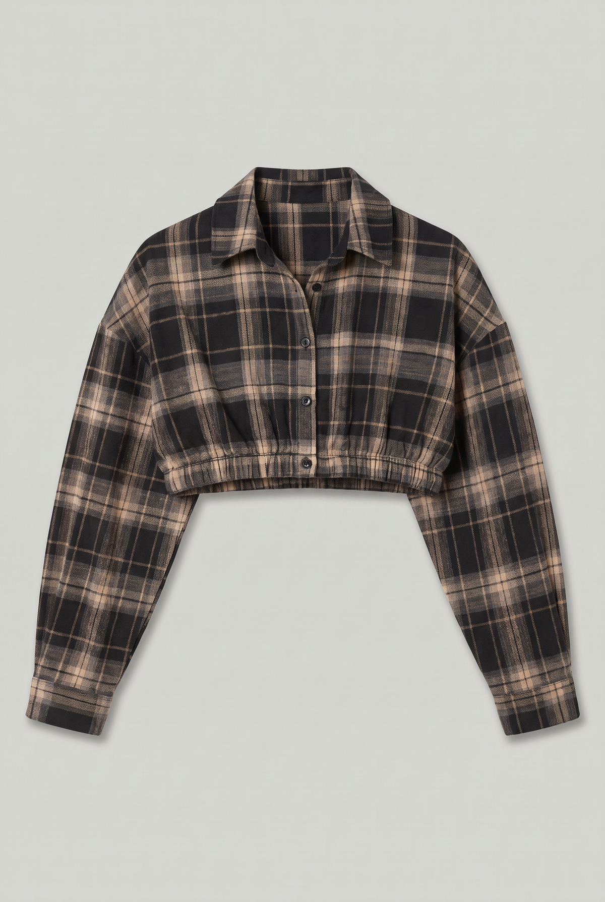 Women’s Cropped Check Shirt Long Sleeve