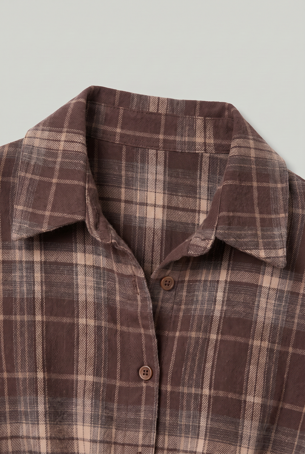 Women’s Cropped Check Shirt Long Sleeve