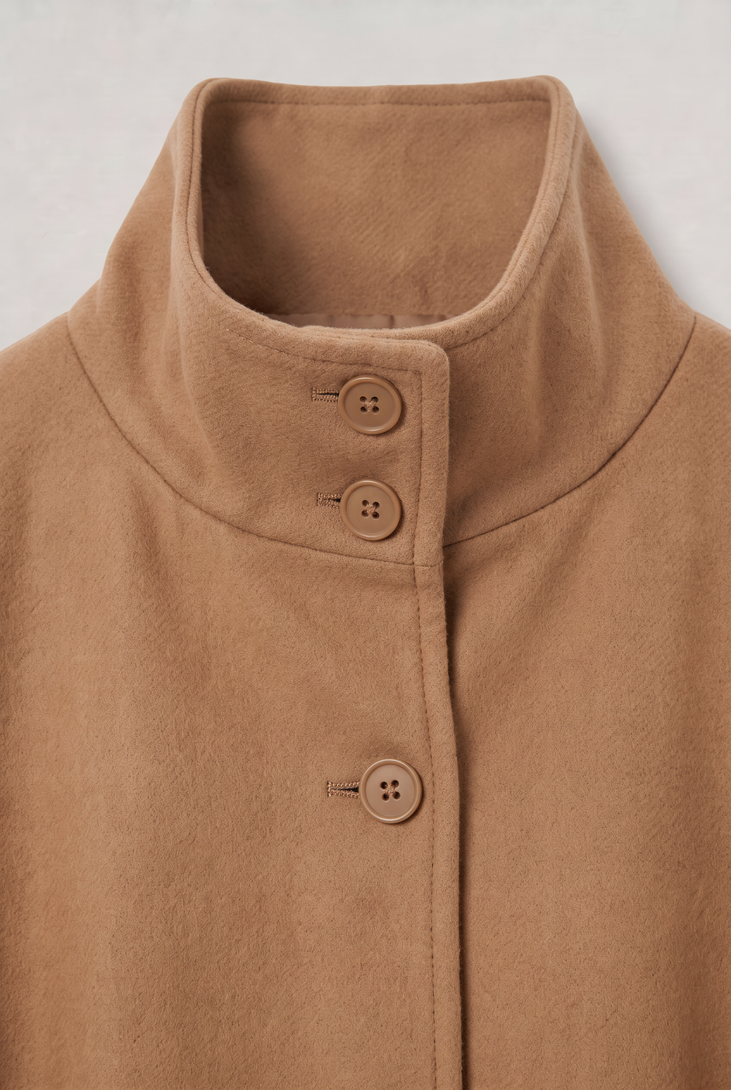 Women’s Belted Cape Jacket - Stand Collar Coat