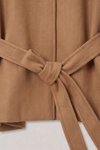 Women’s Belted Cape Jacket - Stand Collar Coat