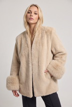Women’s Faux Fur Cuff Jacket