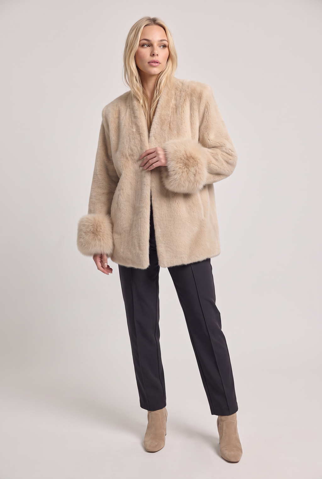 Women’s Faux Fur Cuff Jacket