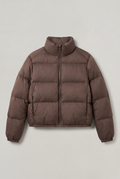 Women's Puffer Jacket Funnel Neck Cropped Fit