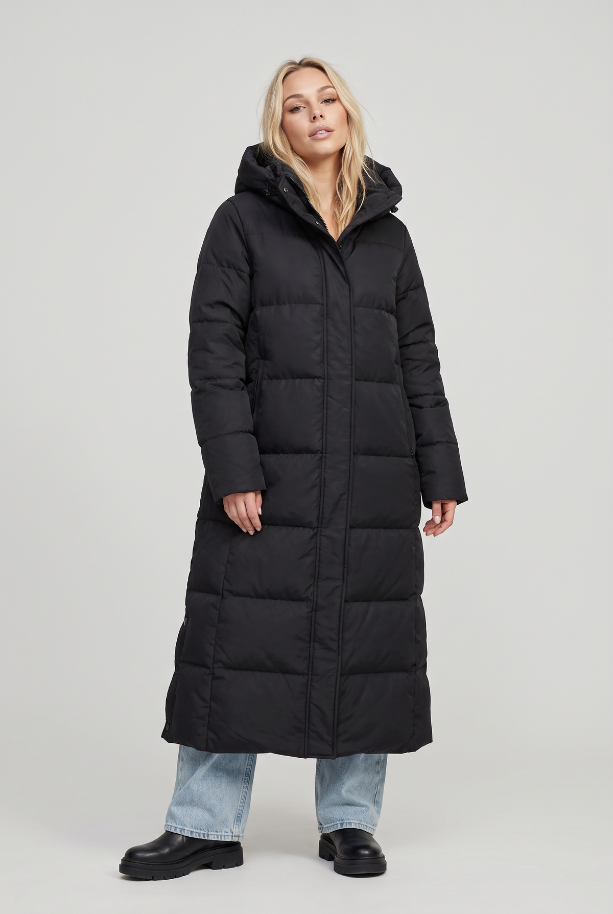 Women’s Long Oversized Puffer Coat Hooded Maxi Length