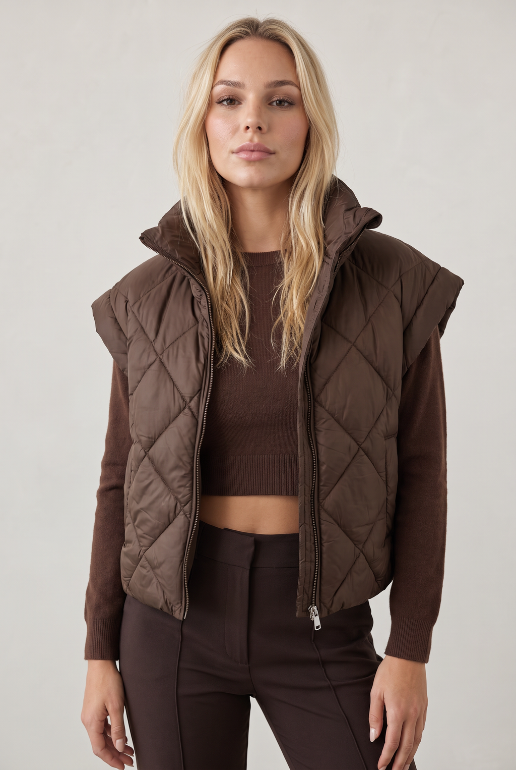 Women’s Quilted Funnel Neck Gilet