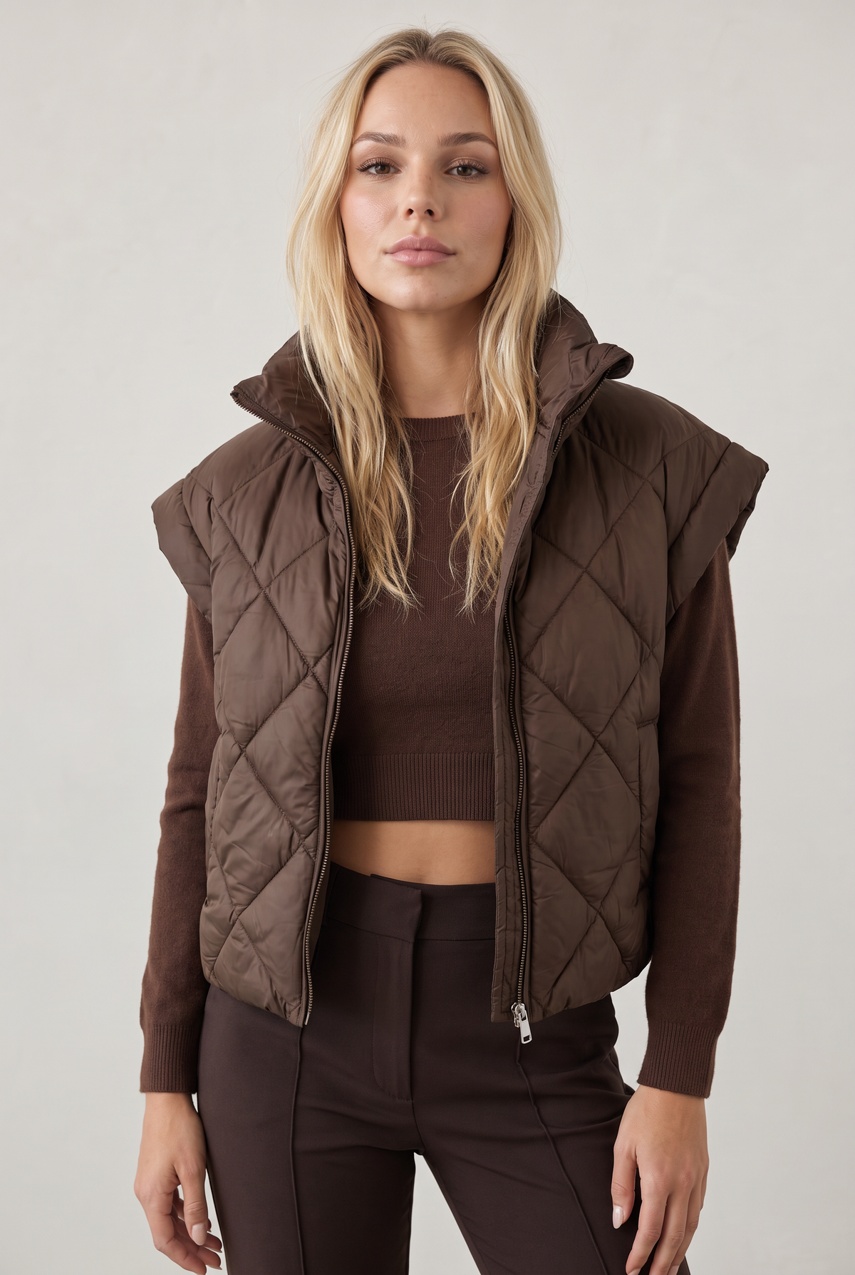 Women’s Quilted Funnel Neck Gilet