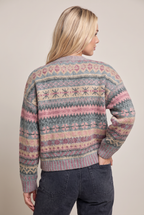 Women’s Fair Isle Button-Up Geometric Print Cardigan