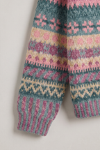 Women’s Fair Isle Button-Up Geometric Print Cardigan