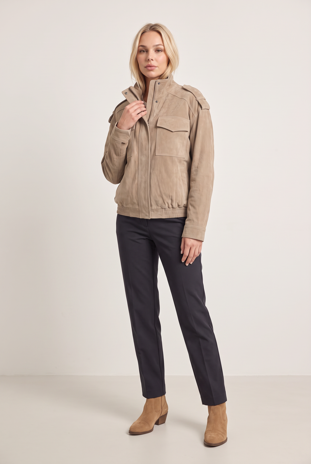 Women’s Suede-Effect Utility Jacket