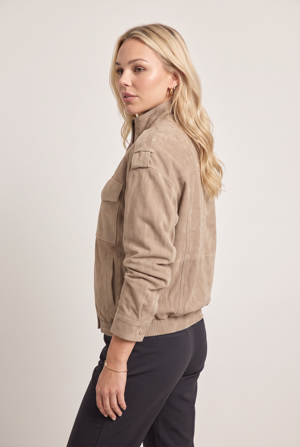 Women’s Suede-Effect Utility Jacket