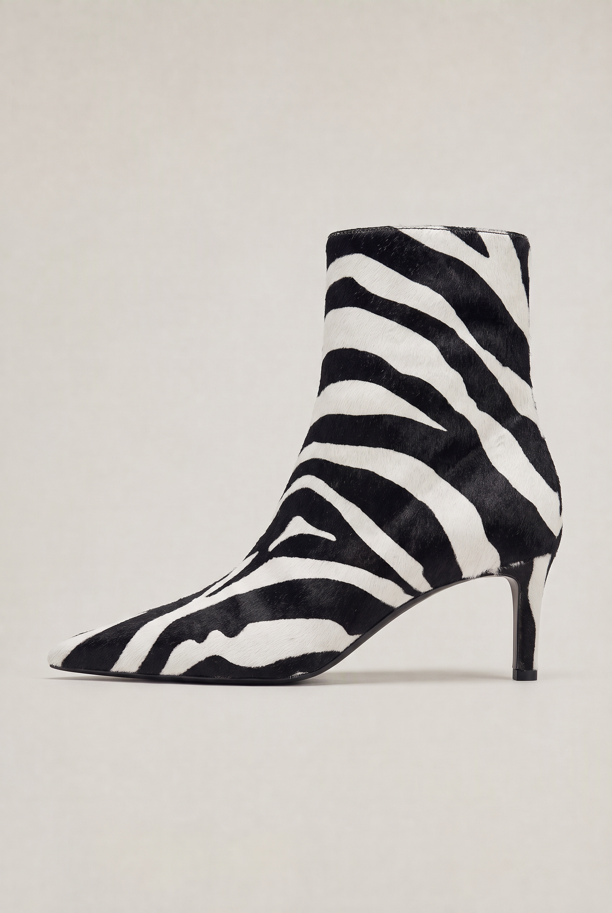 Women’s Heeled Ankle Boots - Animal-Pattern Print