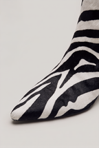 Women’s Heeled Ankle Boots - Animal-Pattern Print