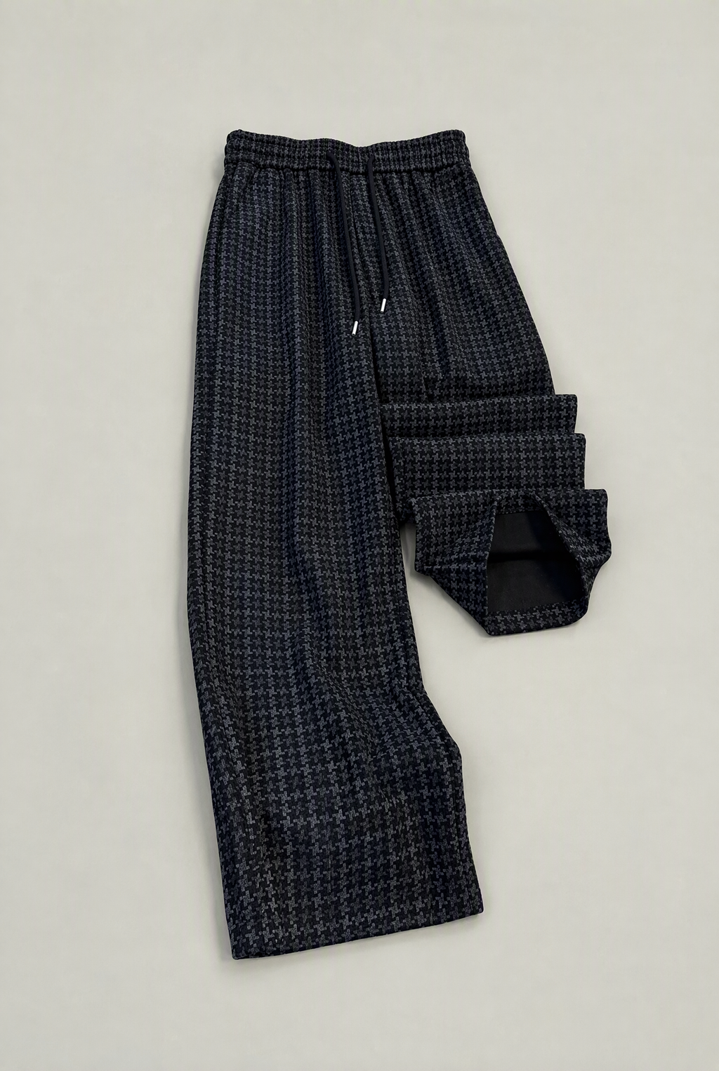 Men’s Houndstooth Drawstring Relaxed Fit Trousers