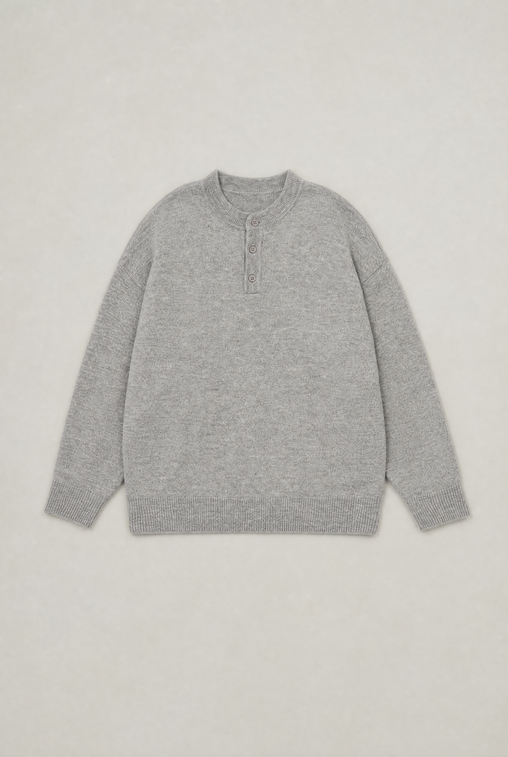 Men’s Henley Jumper Button Neck Knit