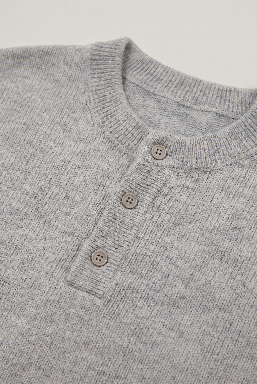 Men’s Henley Jumper Button Neck Knit