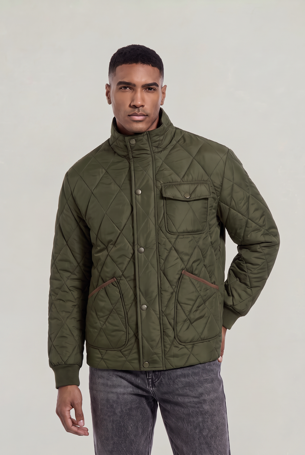 Men’s Quilted Jacket Utility Pocket