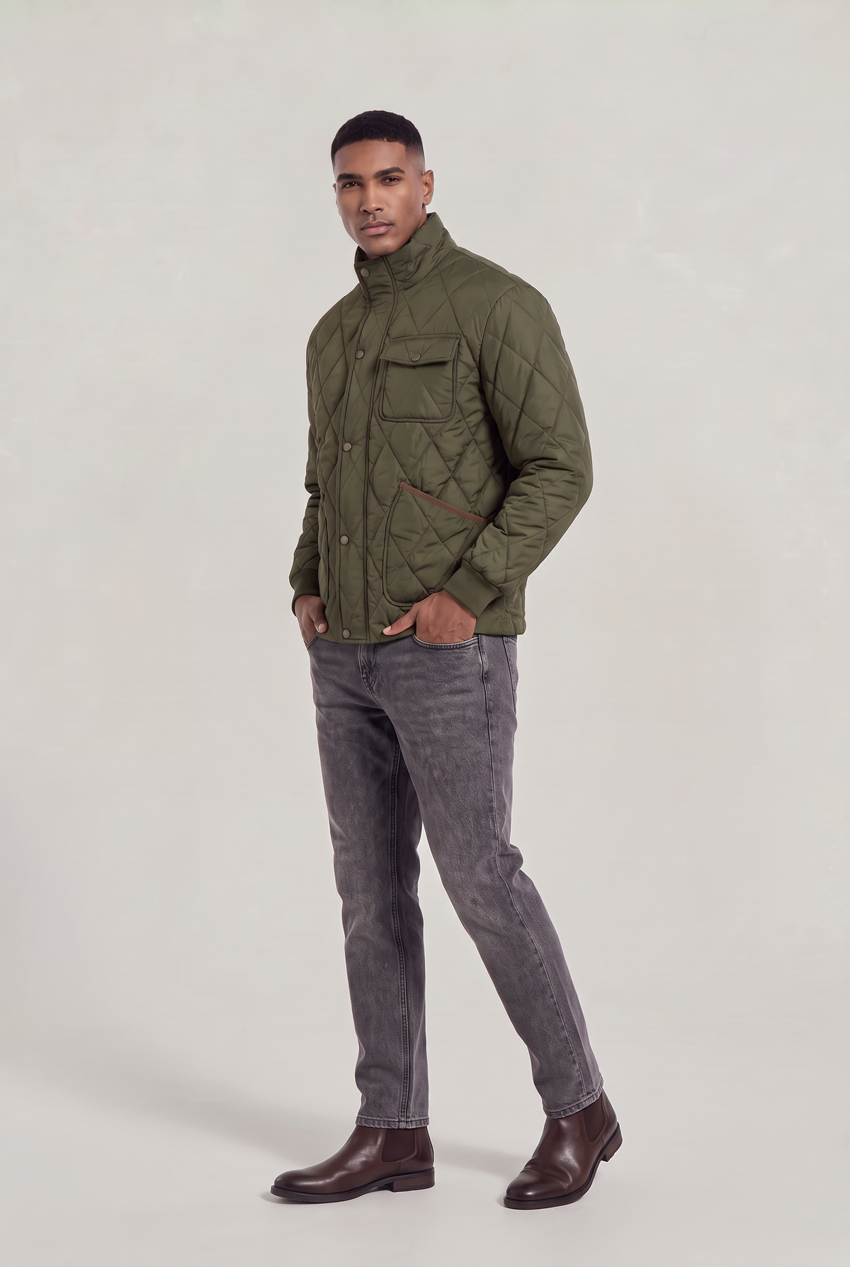 Men’s Quilted Jacket Utility Pocket