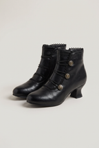 Women’s Artificial Leather Button Ankle Boots