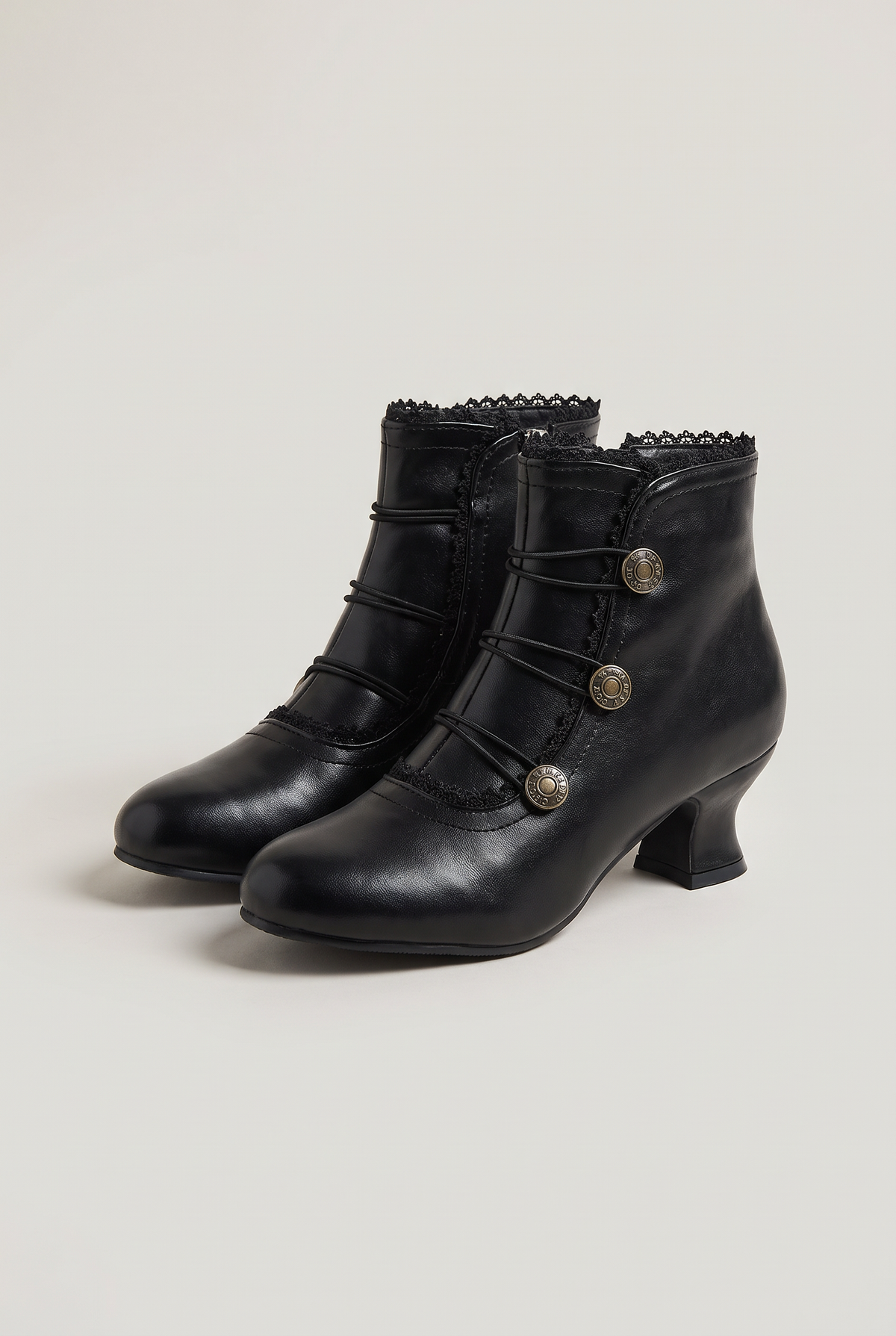 Women’s Artificial Leather Button Ankle Boots