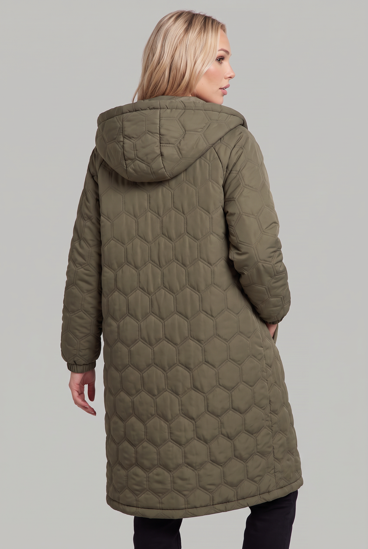 Women’s Longline Hooded Quilted Coat