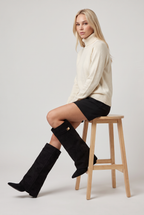 Women’s Knee-High Suede Look Going Out Boots