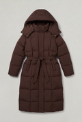 Women’s Hooded Belted Maxi Puffer Coat