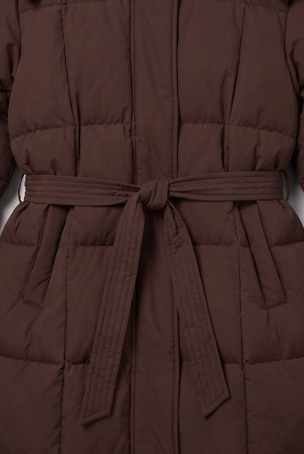 Women’s Hooded Belted Maxi Puffer Coat