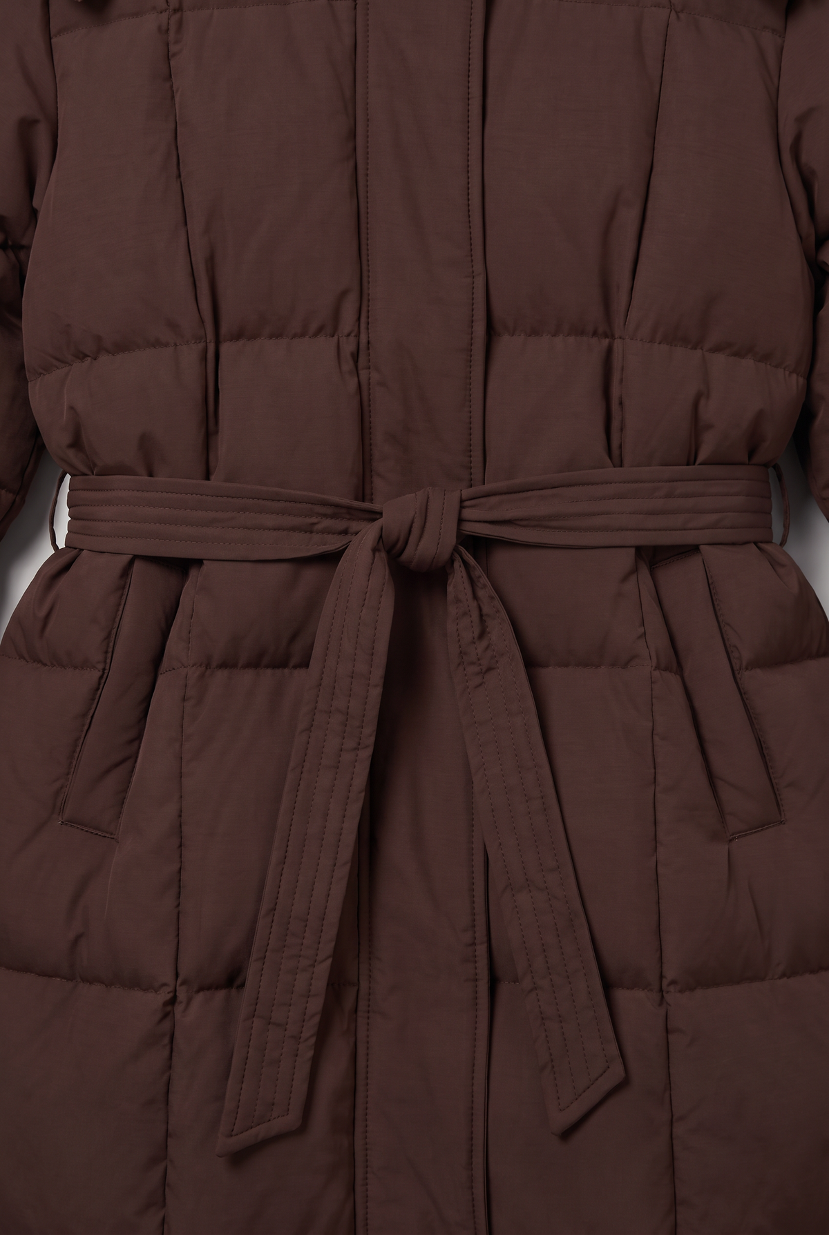 Women’s Hooded Belted Maxi Puffer Coat