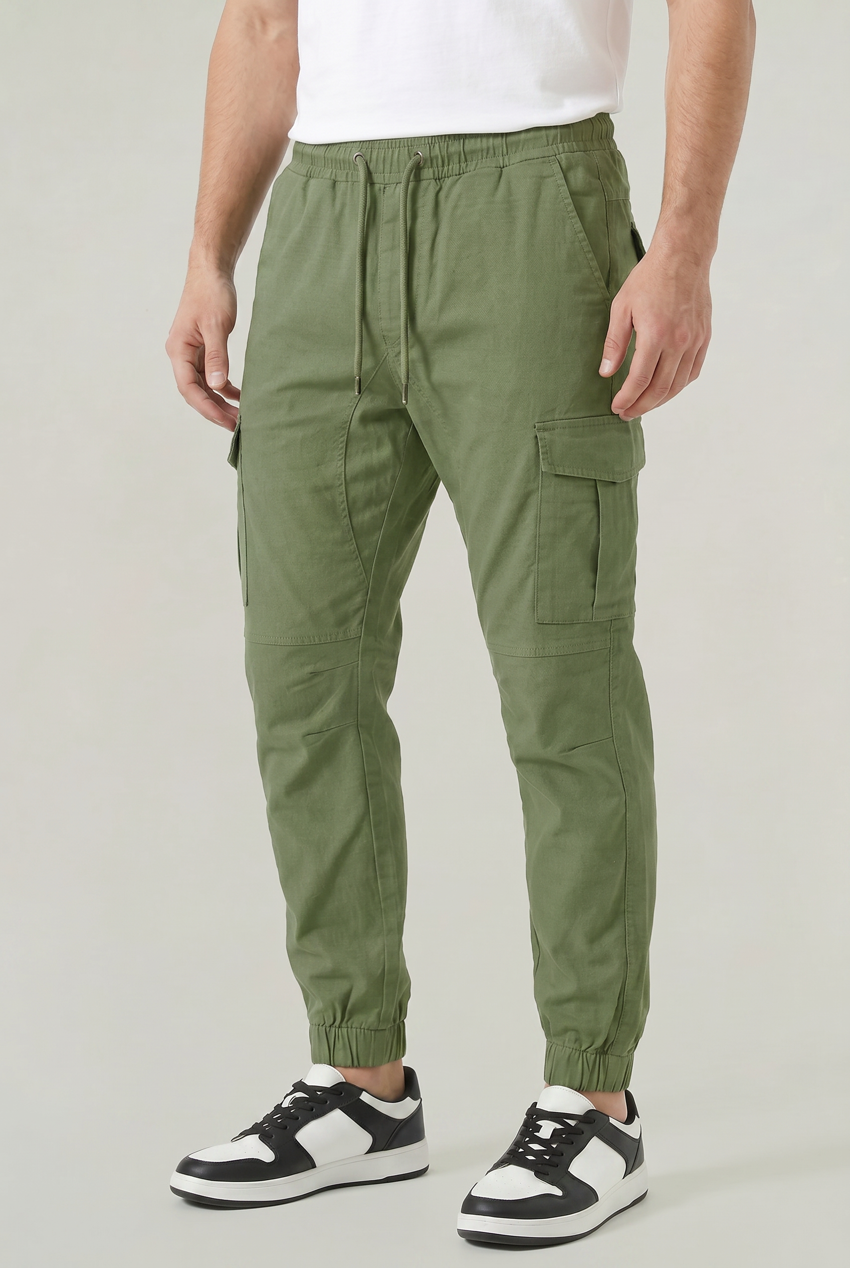 Men's Slim Fit Cotton Cargo Trousers