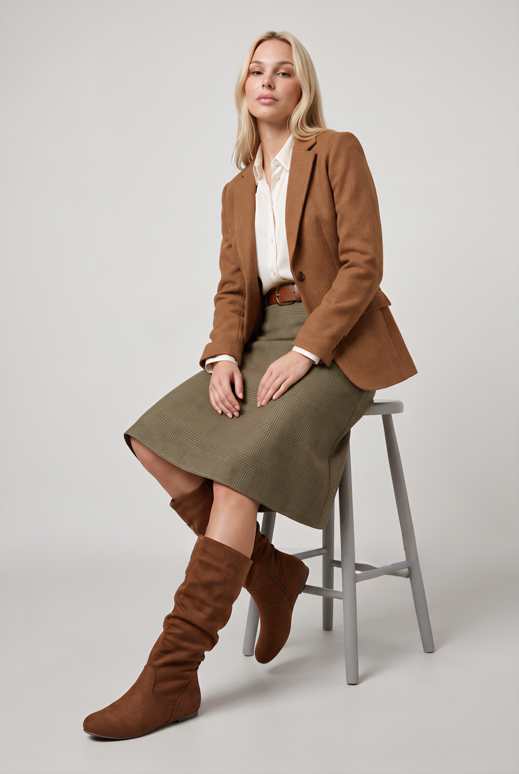 Women’s Mid Calf Boots Slouch Flat