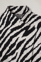 Women’s Zebra Print Jacket Funnel Neck
