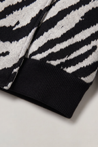 Women’s Zebra Print Jacket Funnel Neck
