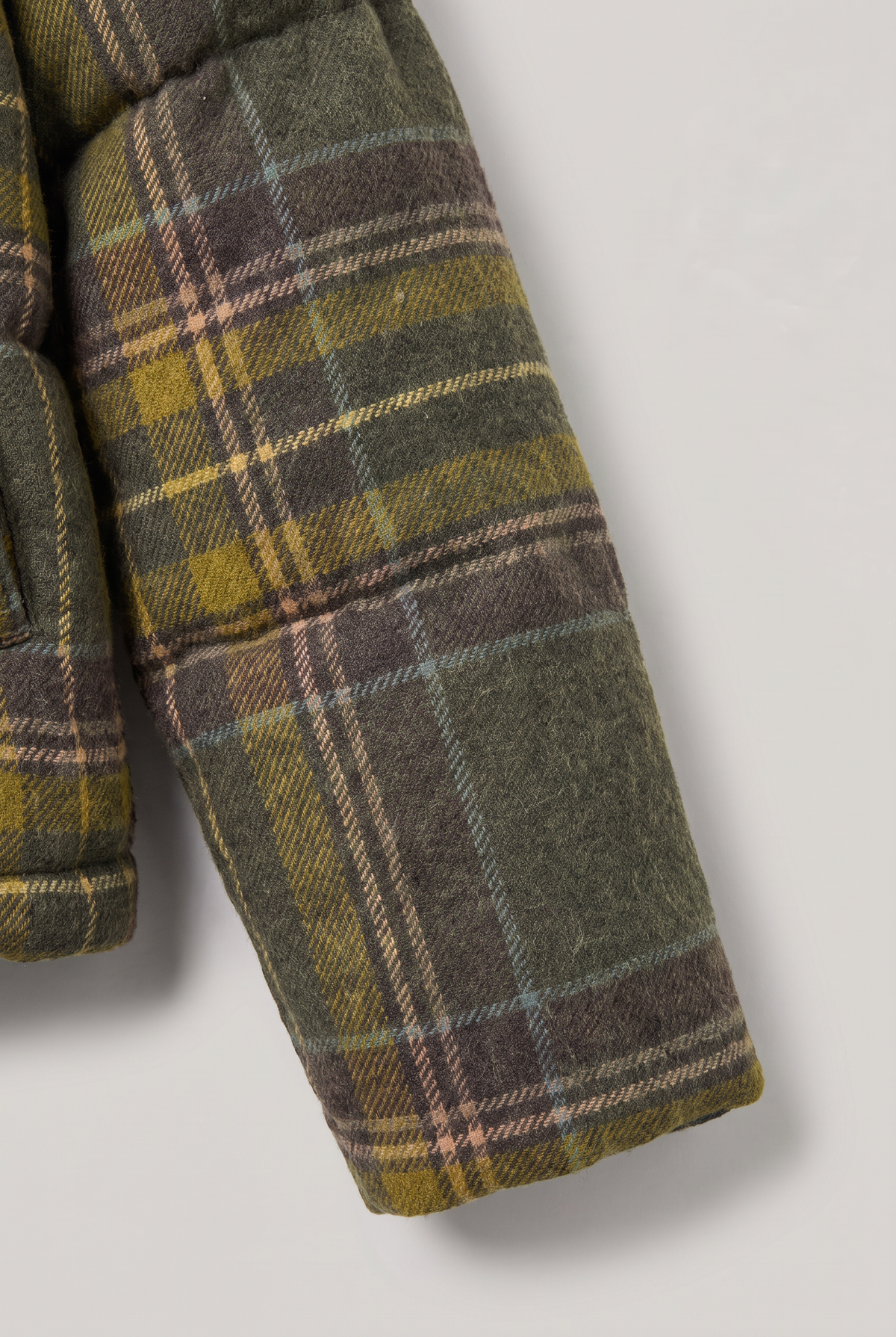 Women’s Checked Puffer Jacket Funnel Neck