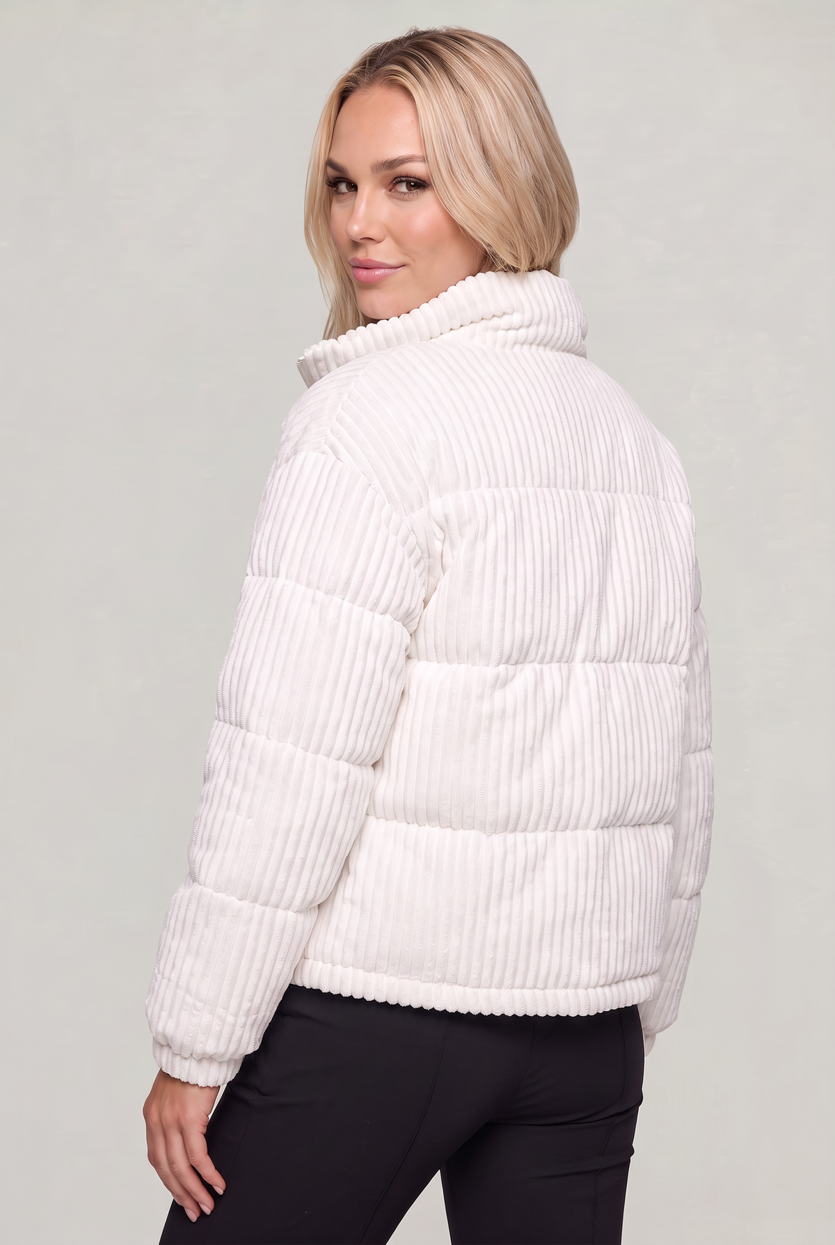 Women’s Corduroy Puffer Zip Jacket