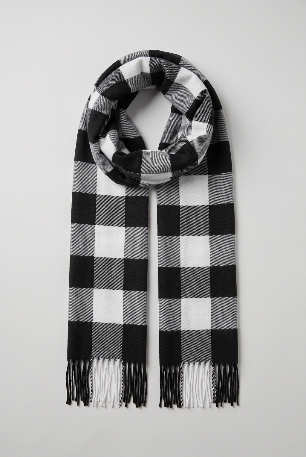 Men’s Checked Scarf Tassel Detail