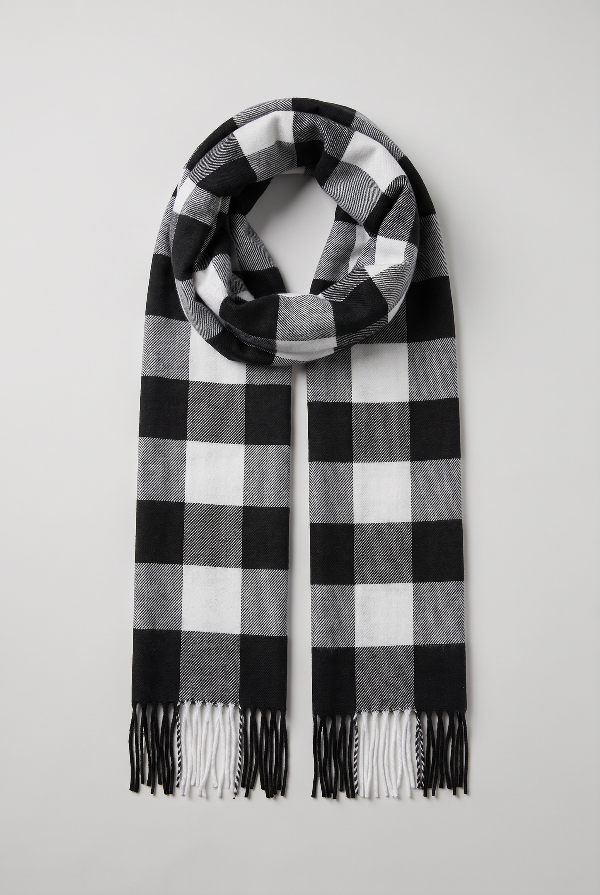 Men’s Checked Scarf Tassel Detail