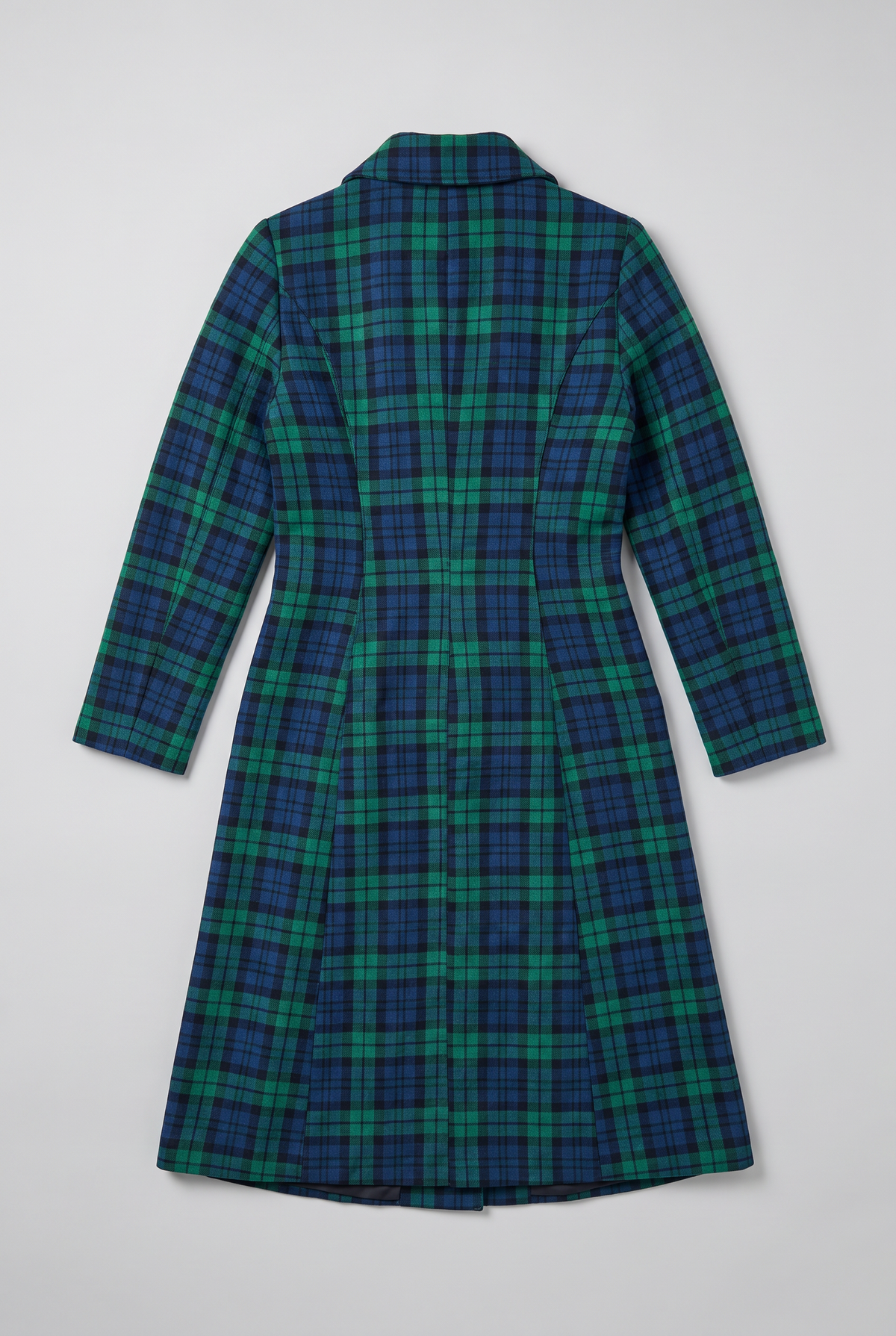 Women’s Green Plaid Tartan Longline Coat