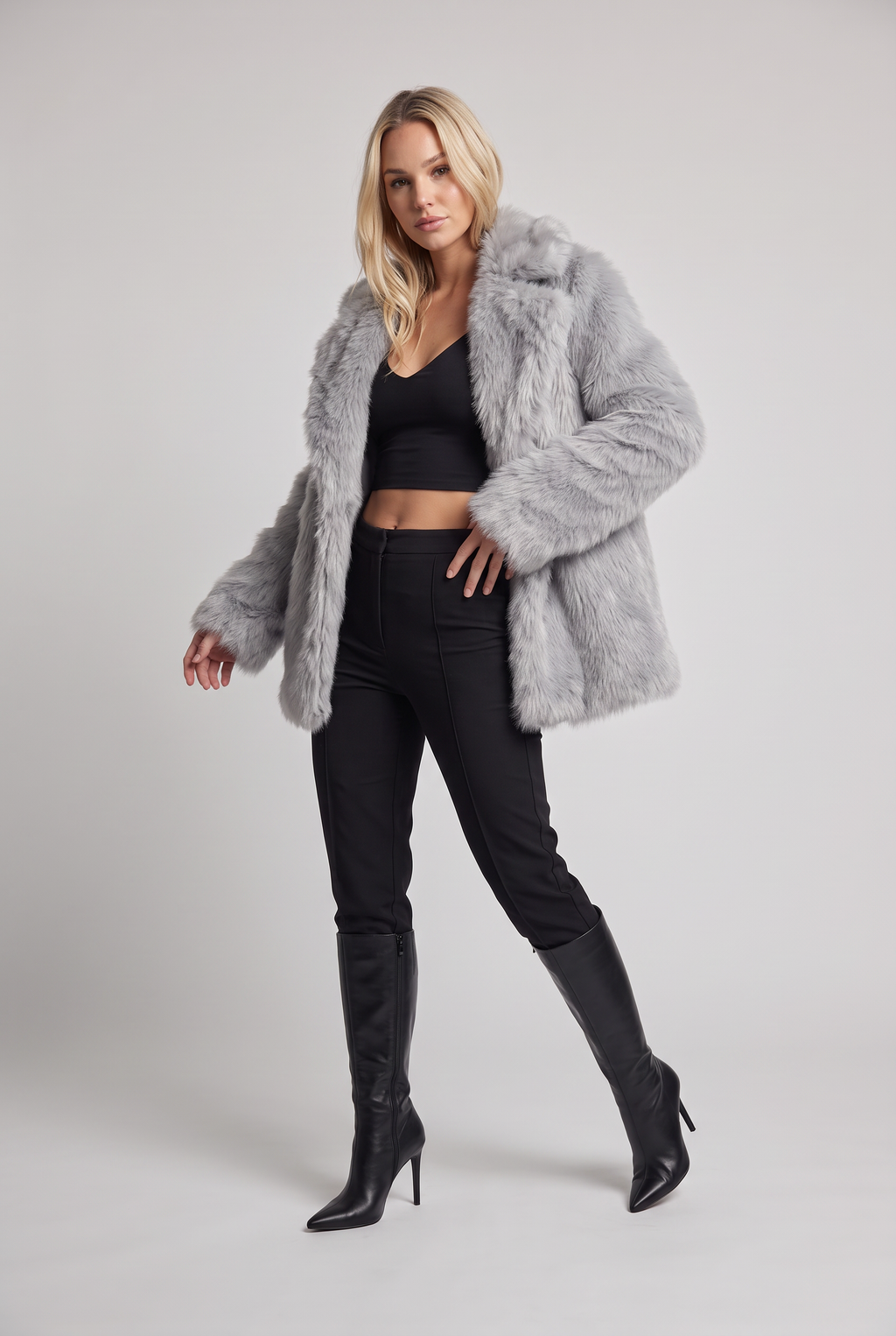 Women’s Faux Fur Mid-Length Coat