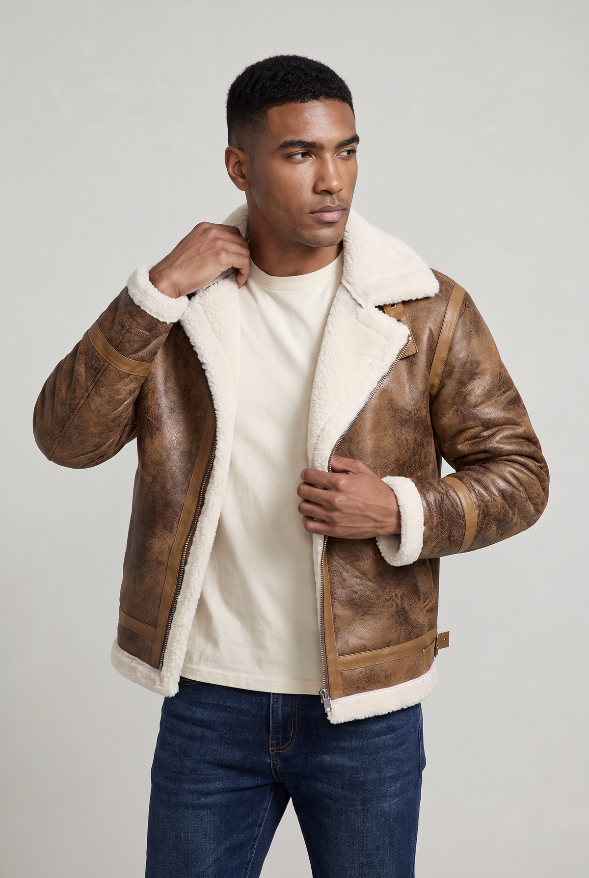 Men’s Faux Shearling-Lined Jacket