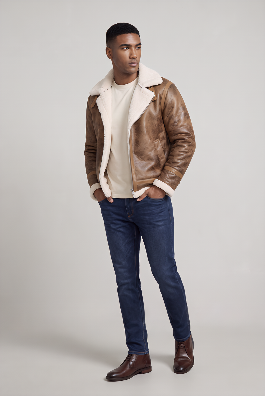 Men’s Faux Shearling-Lined Jacket