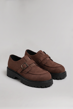 Men's Suede-Effect Derby Shoes Chunky Sole